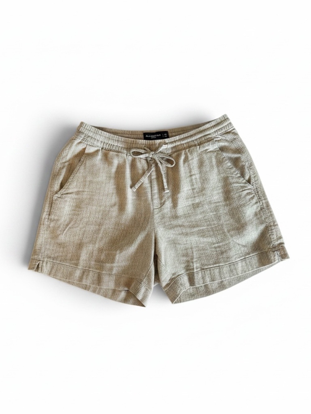 Abercrombie & Fitch Neutral Light Green Drawstring Athletic Shorts